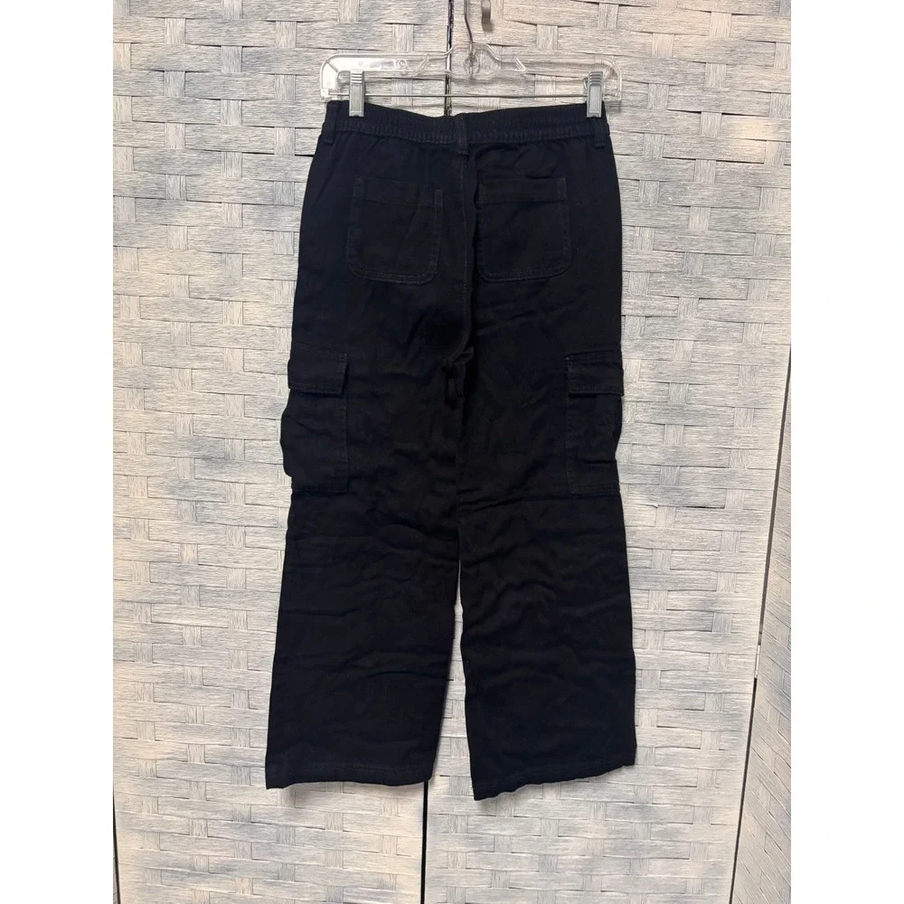 Old Navy Kids L 10-12 Cargo Pants Black Straight Leg Utility Gorpcore Streetwear